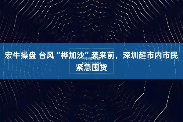 宏牛操盘 台风“桦加沙”袭来前，深圳超市内市民紧急囤货